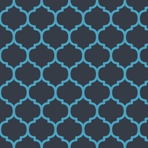 Moroccan Tile Pattern - Charcoal and Blueberry Sorbet
