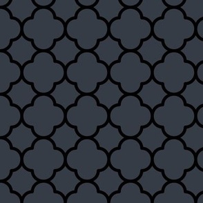 Quatrefoil Pattern - Charcoal and Black