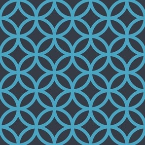 Interlocked Circles Pattern - Charcoal and Blueberry Sorbet