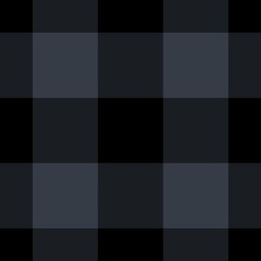 Jumbo Gingham Pattern - Charcoal and Black