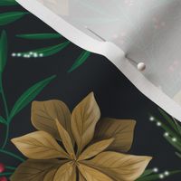 Floral Christmas Gold Pattern