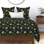 Floral Christmas Gold Pattern