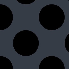 Large Polka Dot Pattern - Charcoal and Black