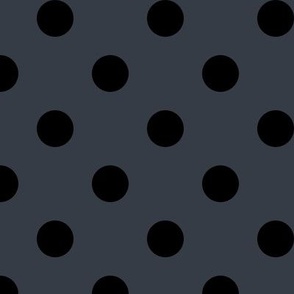 Big Polka Dot Pattern - Charcoal and Black