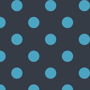 Big Polka Dot Pattern - Charcoal and Blueberry Sorbet