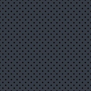 Tiny Polka Dot Pattern - Charcoal and Black