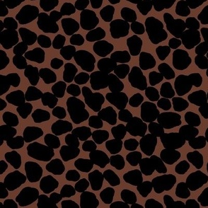 Chunky messy spots giraffe animal print abstract minimalist boho wild animal design nursery black on spice 