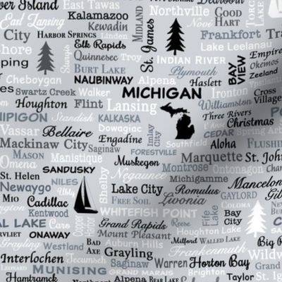 Michigan Cities Gray Small