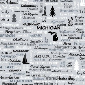Michigan Cities Gray Small