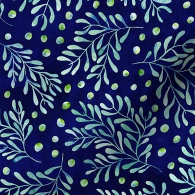 Mistletoe pattern-midnight blue