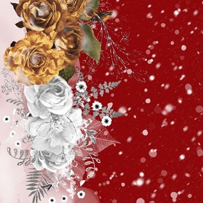 Christmas florals border print