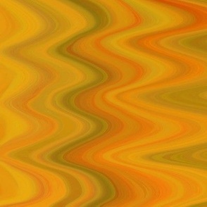 Marbled Endpaper Stripe in Orange and Green