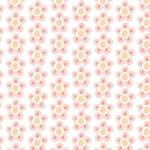 Sweet cute hand-drawn pink flowers