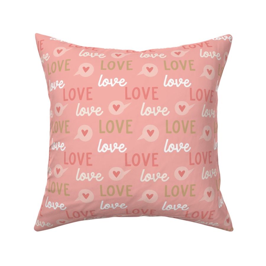 Pink Love hearts text 