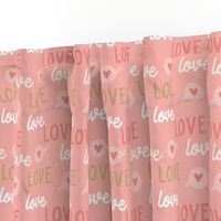 Pink Love hearts text 