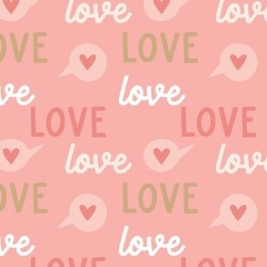 Pink Love hearts text 