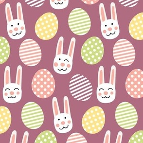 Cute Easter bunnies and eggs