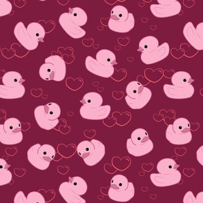 Pink toy duck love - L