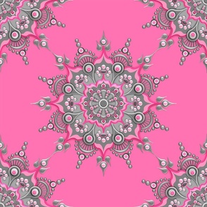 Grey Mandala on Pink Med
