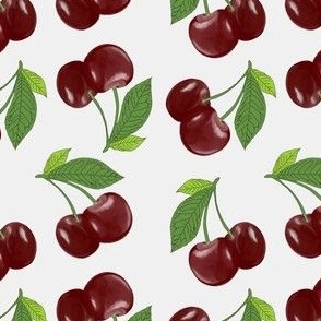 Red Cherries on White 