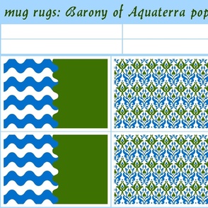 mug rugs: Barony of Aquaterra (SCA)