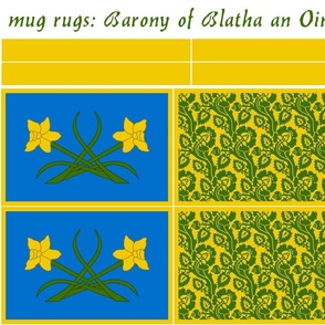 mug rugs: Barony of Blatha an Oir (SCA)