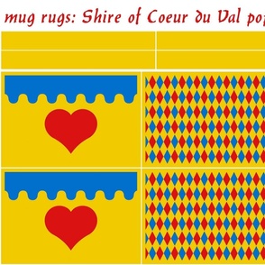 mug rugs: Shire of Coeur du Val (SCA)