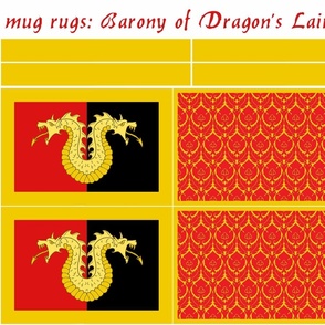 mug rugs: Barony of Dragon's Laire (SCA)