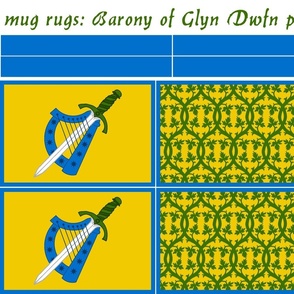 mug rugs: Barony of Glyn Dwfn (SCA)