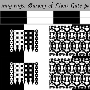 mug rugs: Barony of Lions Gate (SCA)