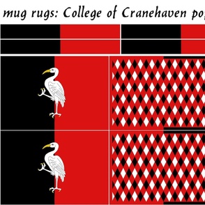 mug rugs: College of Cranehaven (SCA)
