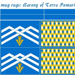 mug rugs: Barony of Terra Pomaria (SCA)