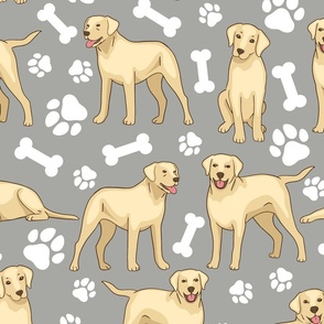 Yellow Labrador Retrievers Bones and Paws - Large Scale