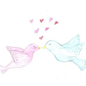 Lovebirds in Flight