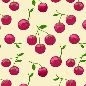 Cherry Scatter on Rich Cream - Large Scale