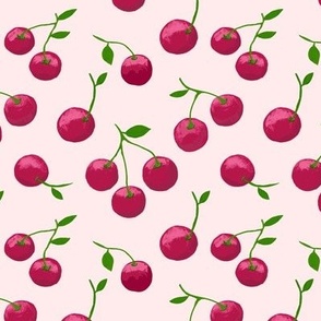 Cherry Scatter on Misty Pink - Medium Scale