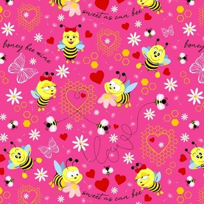 KITSCH Bees in Love Pink Large