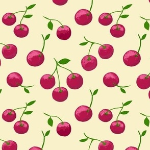 Cherry Scatter on Rich Cream - Medium Scale