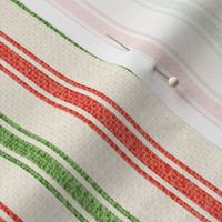 Holiday Ticking Stripes-Red-n-Green