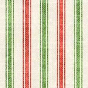 Holiday Ticking Stripes-Red-n-Green