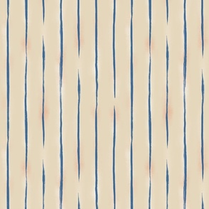 Little House - Sea Stripes - blue on beige (halfscale)