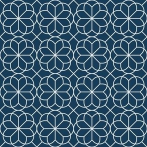 Geometric Flowers - Integrity Blue