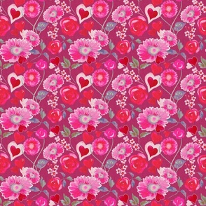 love pink valentine floral