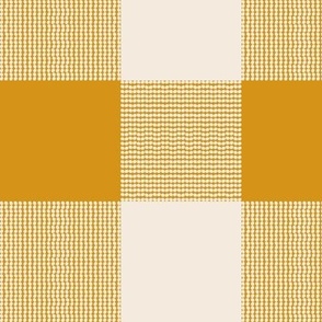 Fun Pearls and Dots Textured Buffalo Checks Jewel Tones Mix Large 2 Whimsical Funky Retro Checks Pattern in Bright Colors Mustard Yellow Mustard Brown C3932B Dynamic Ivory White Beige F0E9DD Dynamic Modern Geometric Abstract