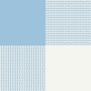 Fun Pearls and Dots Textured Buffalo Checks Earth Tones Mix Large Whimsical Funky Retro Checks Pattern in Neutral Colors Sky Blue Light Blue Gray A7C0DA Chantilly Lace Ivory White Beige Gray F5F5EF Subtle Modern Geometric Abstract