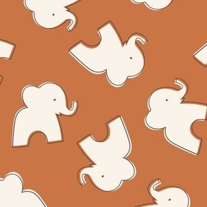 Funky Elephants / bold brown boho