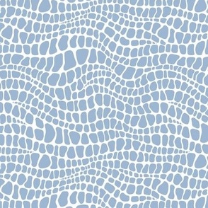 Alligator Pattern - Powder Blue and White