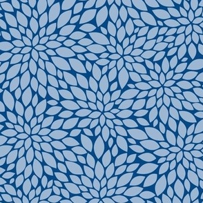 Dahlia Blossoms Pattern - Powder Blue and Blue