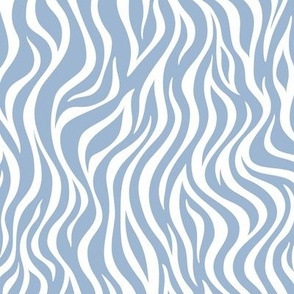 Zebra Stripe Pattern - Powder Blue and White