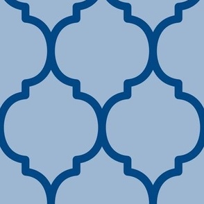 Extra Large Moroccan Tile Pattern - Powder Blue and Blue